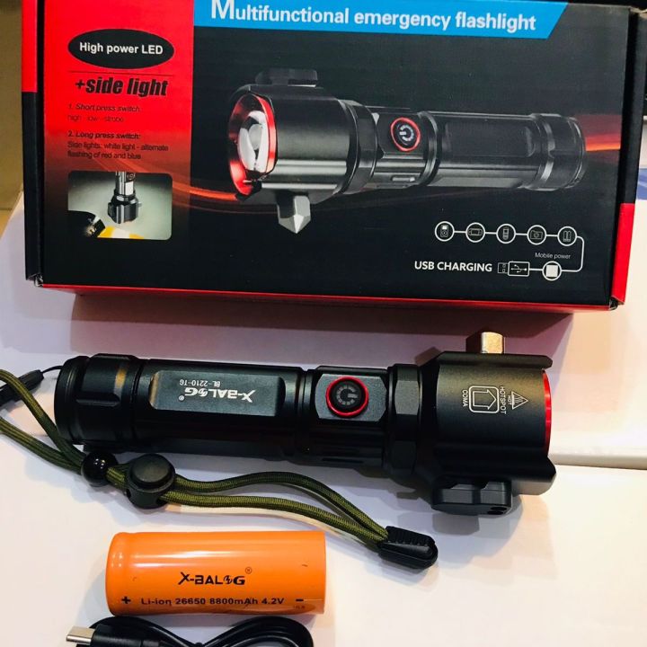 ABD super 3000mah Powerful 2-in-1 Emergency Flashlight & Charging Bank Waterproof LED Powerful Torch ( 1KM Range )