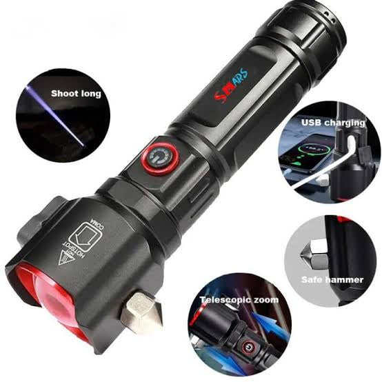 ABD super 3000mah Powerful 2-in-1 Emergency Flashlight & Charging Bank Waterproof LED Powerful Torch ( 1KM Range )