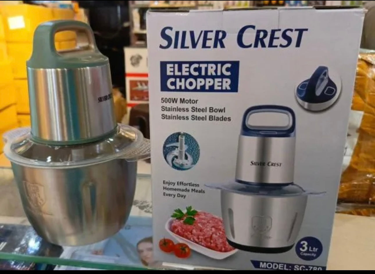 Silver Crest Electric Stainless Steel Meat Chopper 3L